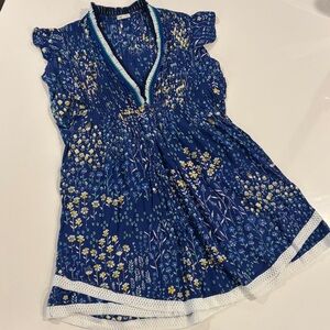 Poupette St. Barth Blue and Yellow Floral Mini Dress